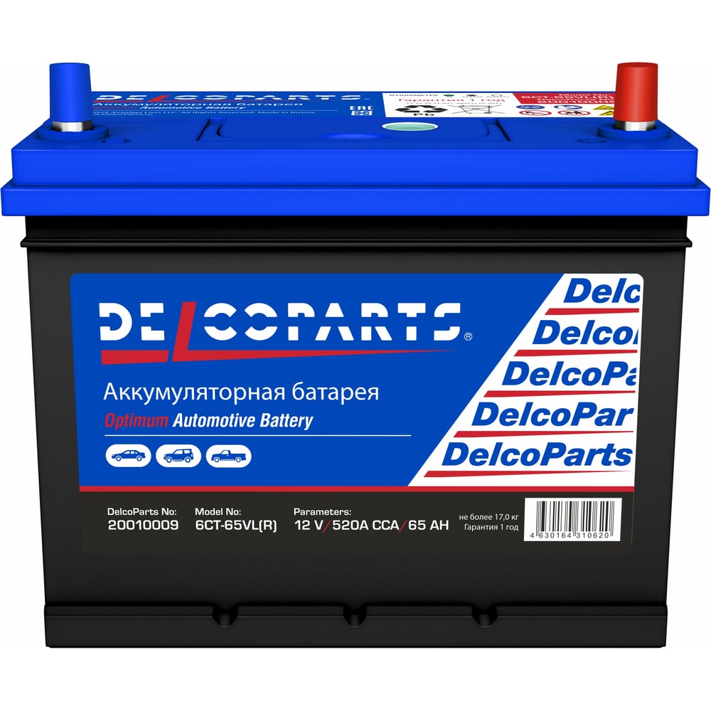 Изображение товара Аккумулятор Delcoparts Optimum Asia 65-3-R Обратная Полярность 20010009