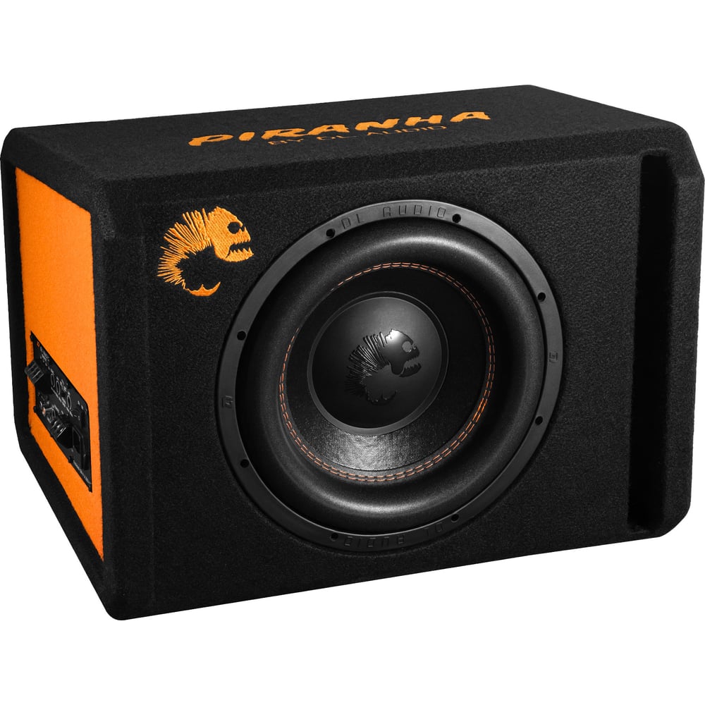 Изображение товара Универсальный активный сабвуфер DL AUDIO со встроенным Bluettoth и трехканальным усилителем Piranha 12A Black V.2 12V/220V Edition Piranha 12A V.2 12V/220V+2.1