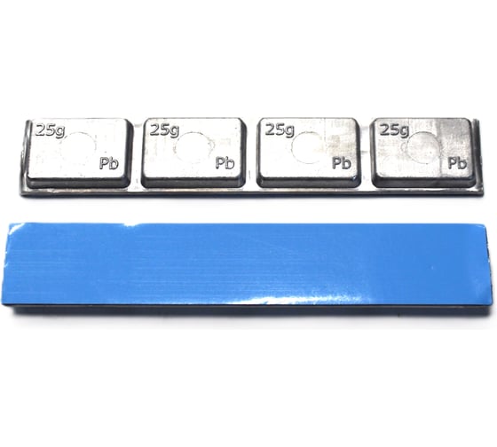 Изображение товара Грузики балансировочные адгезивные (самоклеющиеся) для грузовых авто 100 г, 4×25, 25 шт/упак. R2R 6070-ГРС0065-100-25