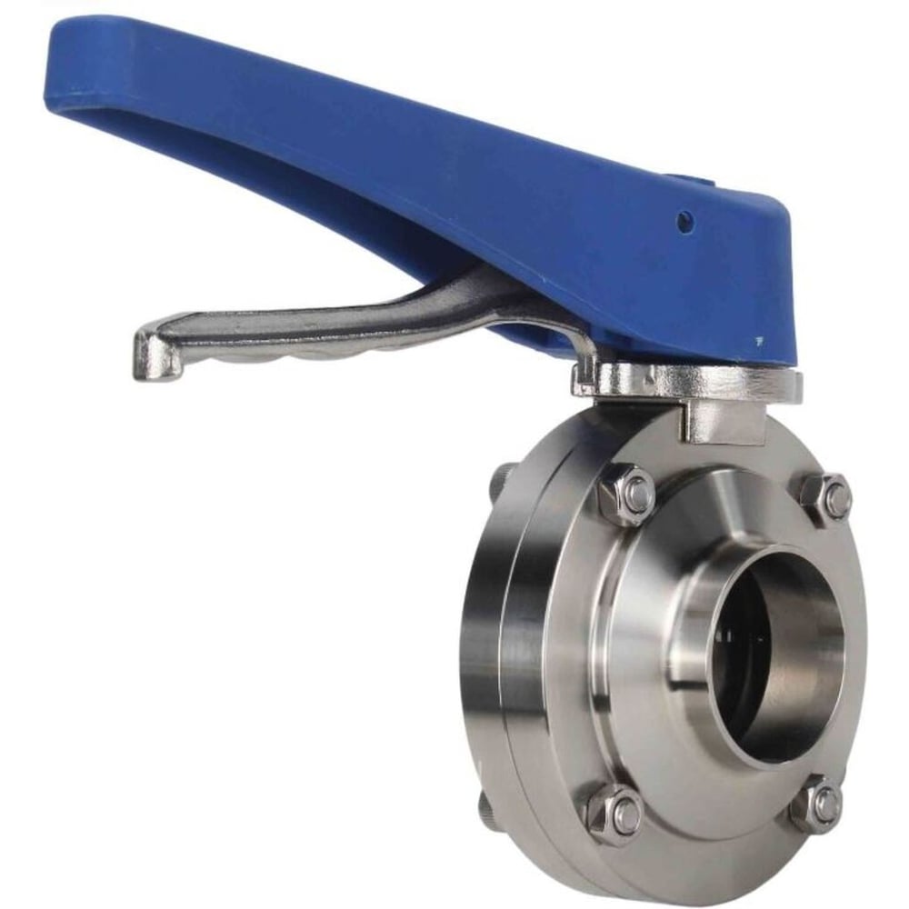 Изображение товара Затвор дисковый DN.ru 304-304-EPDM-2W-W-H Ду20 Ру10 пищ.нерж.сталь,под приварку, рукоятка D050-7301