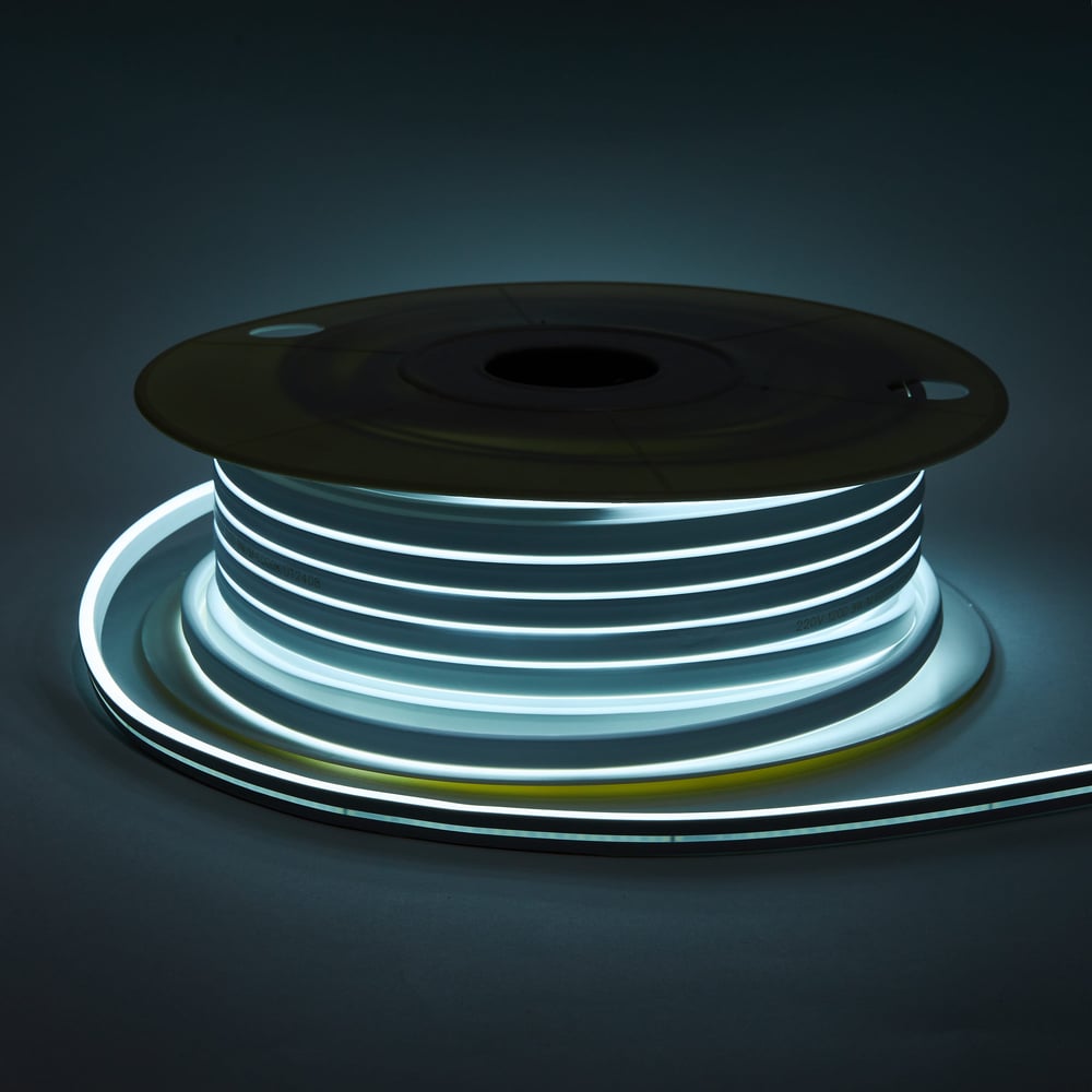 Изображение товара Светодиодная лента Alvar NEON 220В 9Вт 6000К холодная, 6х12мм, IP65, шаг резки - 10см 50м AL-N2209W_50 Изображение товара Светодиодная лента Alvar NEON 220В 9Вт 6000К холодная, 6х12мм, IP65, шаг резки - 10см 50м AL-N2209W_50