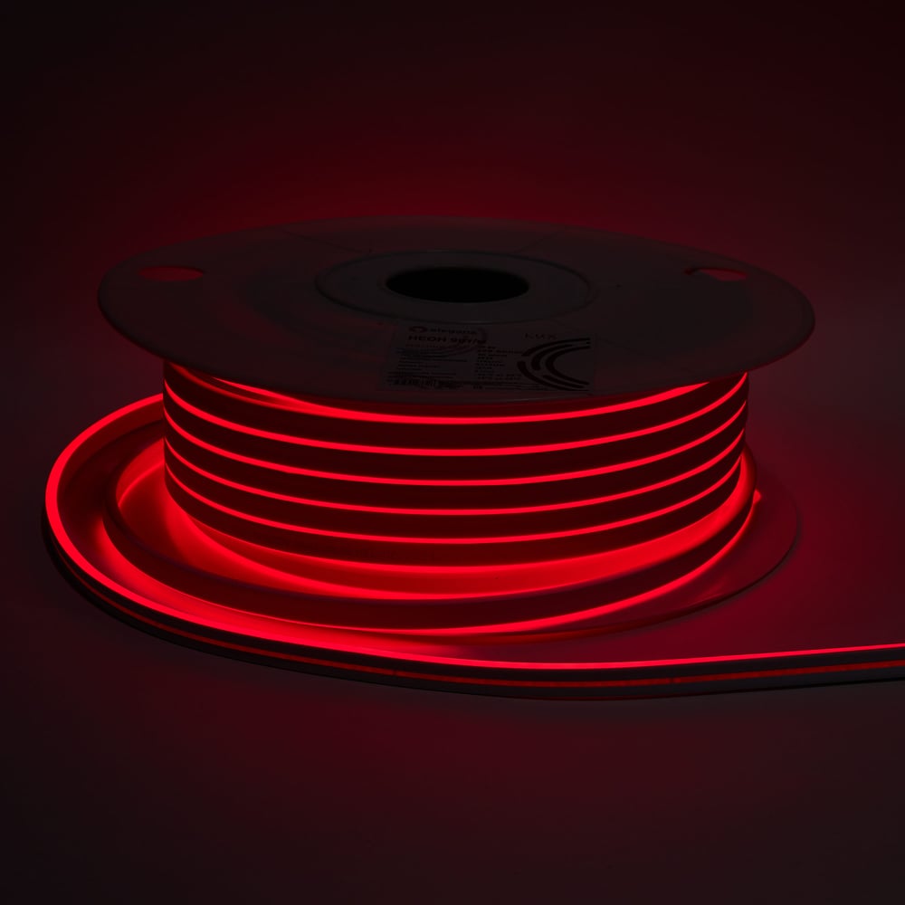 Изображение товара Светодиодная лента Alvar NEON 220В 9Вт красная, 6х12мм, IP65, шаг резки - 10см 50м AL-N220R_50