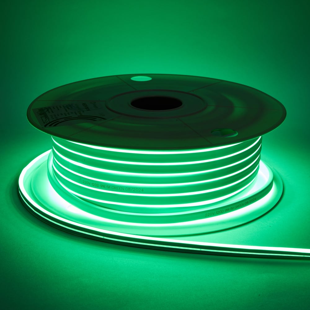 Изображение товара Светодиодная лента Alvar NEON 220V 9W зеленая 50м
