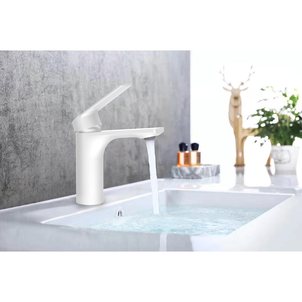 Изображение товара Смеситель POTATO P10167-7 для раковины, однорычажный, белый