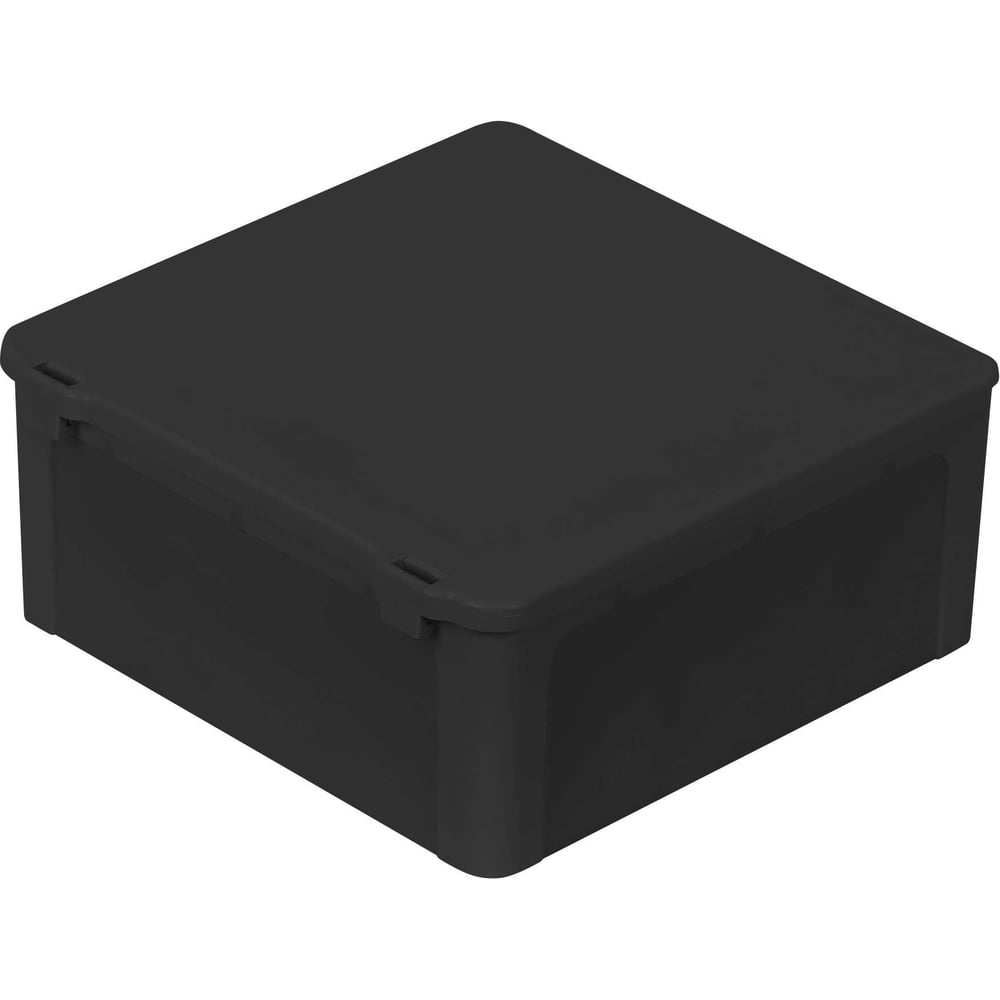 Изображение товара Коробка распределительная двухкомпонентная Тусо для открытой проводки 100х100х45 мм с откидной крышкой черная IP 54 78 шт Рувинил 67245Ч