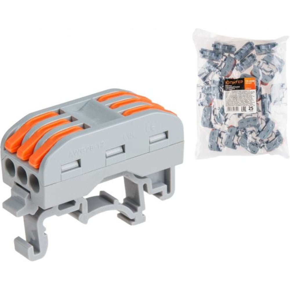 Изображение товара Клемма проходная СК-223D 2,5 мм² 25 штук Юпитер JP7201-14 ЦЕ-3102734592