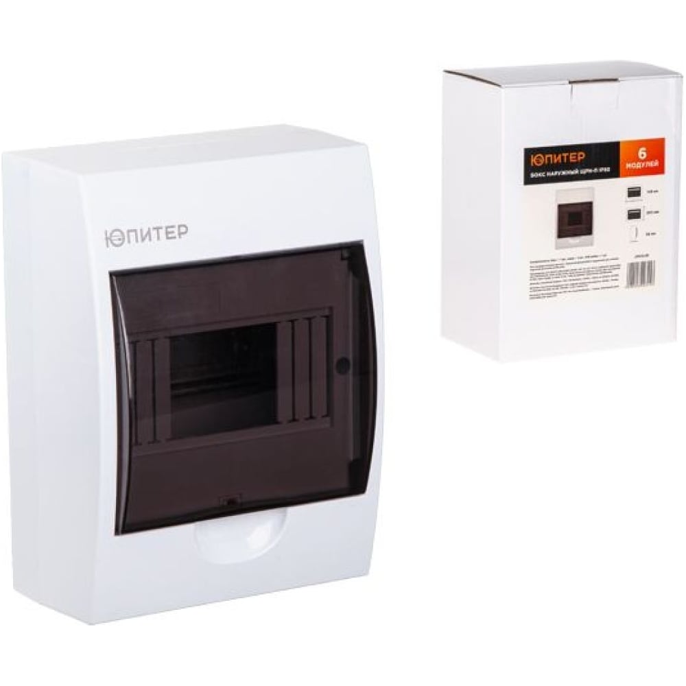 Изображение товара Бокс распределительный навесной ЩРН-П-6 Юпитер JP4112-01 ЦЕ-3447404928 Изображение товара Бокс распределительный навесной ЩРН-П-6 Юпитер JP4112-01 ЦЕ-3447404928
