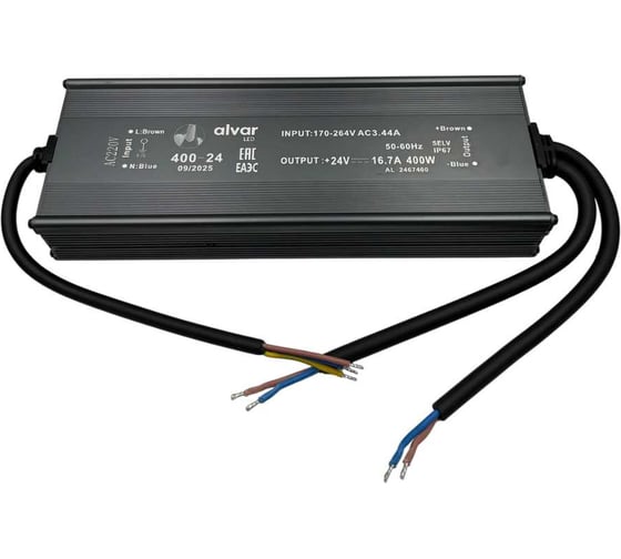 Изображение товара Блок питания Alvar 24В 400Вт IP67, герметичный AL-2467400