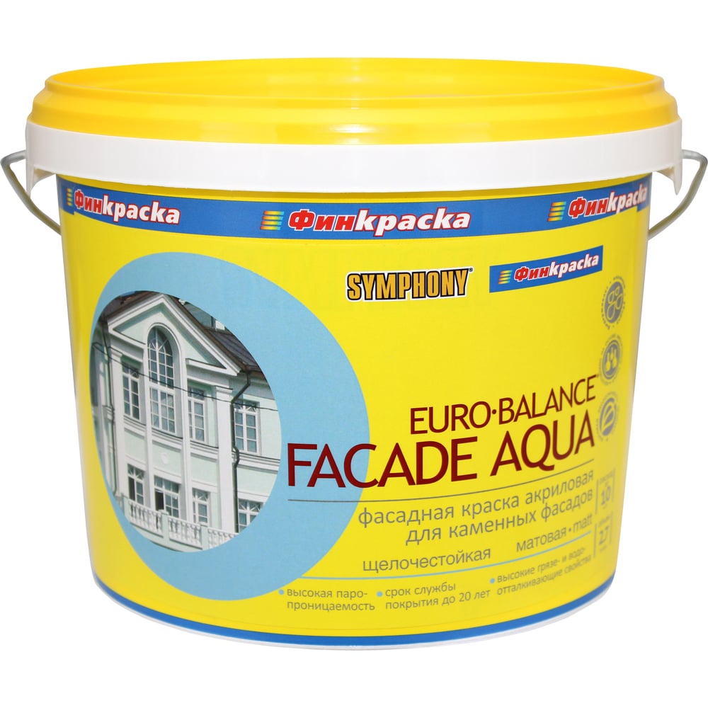 Изображение товара Краска фасадная в/э SYMPHONY, евро-баланс фасад аква LAP, 3/2.7л пласт., oсновной 00-01100258