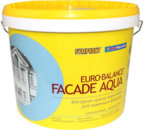 Изображение товара Краска фасадная в/э SYMPHONY, евро-баланс фасад аква LAP, 10/9л пласт., oсновной 00-01100259