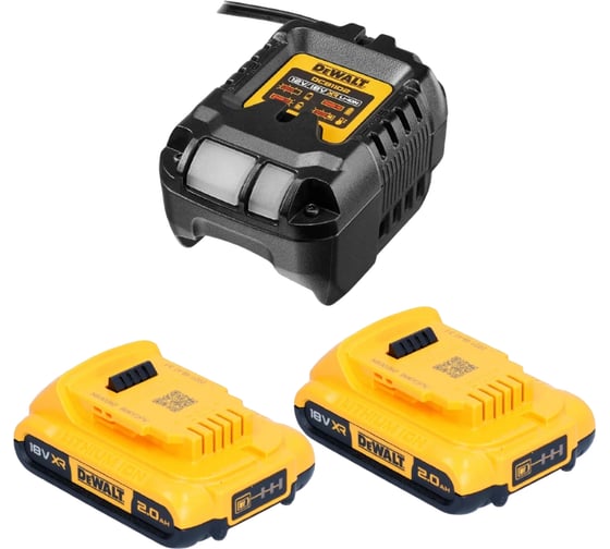 Изображение товара Набор DEWALT DCB1102D2: 2 АКБ DCB183, Li-Ion, 18В, 2Ач и зарядное устройство DCB1102, 12/18В, 2A DCB1102D2-QW