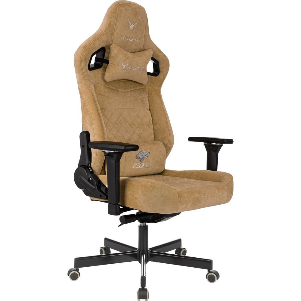 Изображение товара Кресло игровое Бюрократ Knight Hunter горчичный Velvet 73 искусственная замша, крестовина металл, 2024008