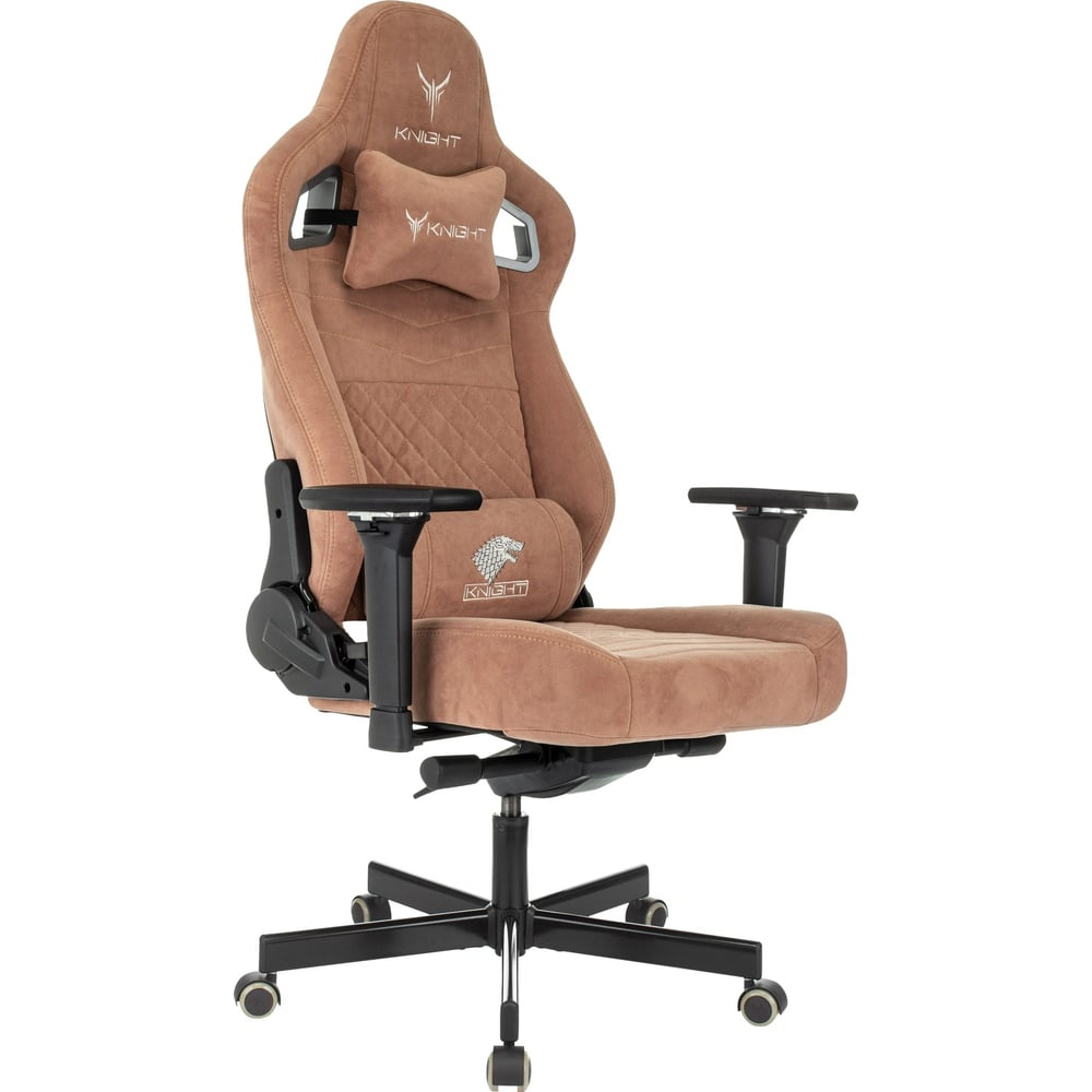 Изображение товара Кресло игровое Бюрократ Knight Hunter светло-коричневый Alfa 731 искусственная замша, крестовина металл, 2024009