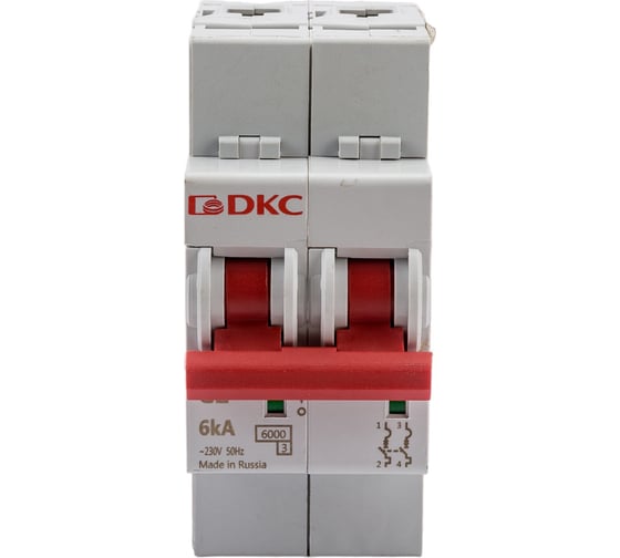 Изображение товара Автоматический модульный выключатель DKC YON MD63 2P 2А C 6kA MD63-2C2-6