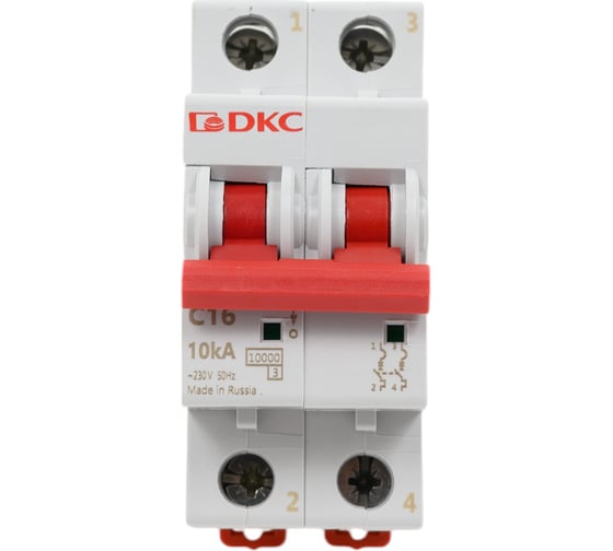 Изображение товара Автоматический модульный выключатель DKC YON MD63 2P 16А C 10kA MD63-2C16-10
