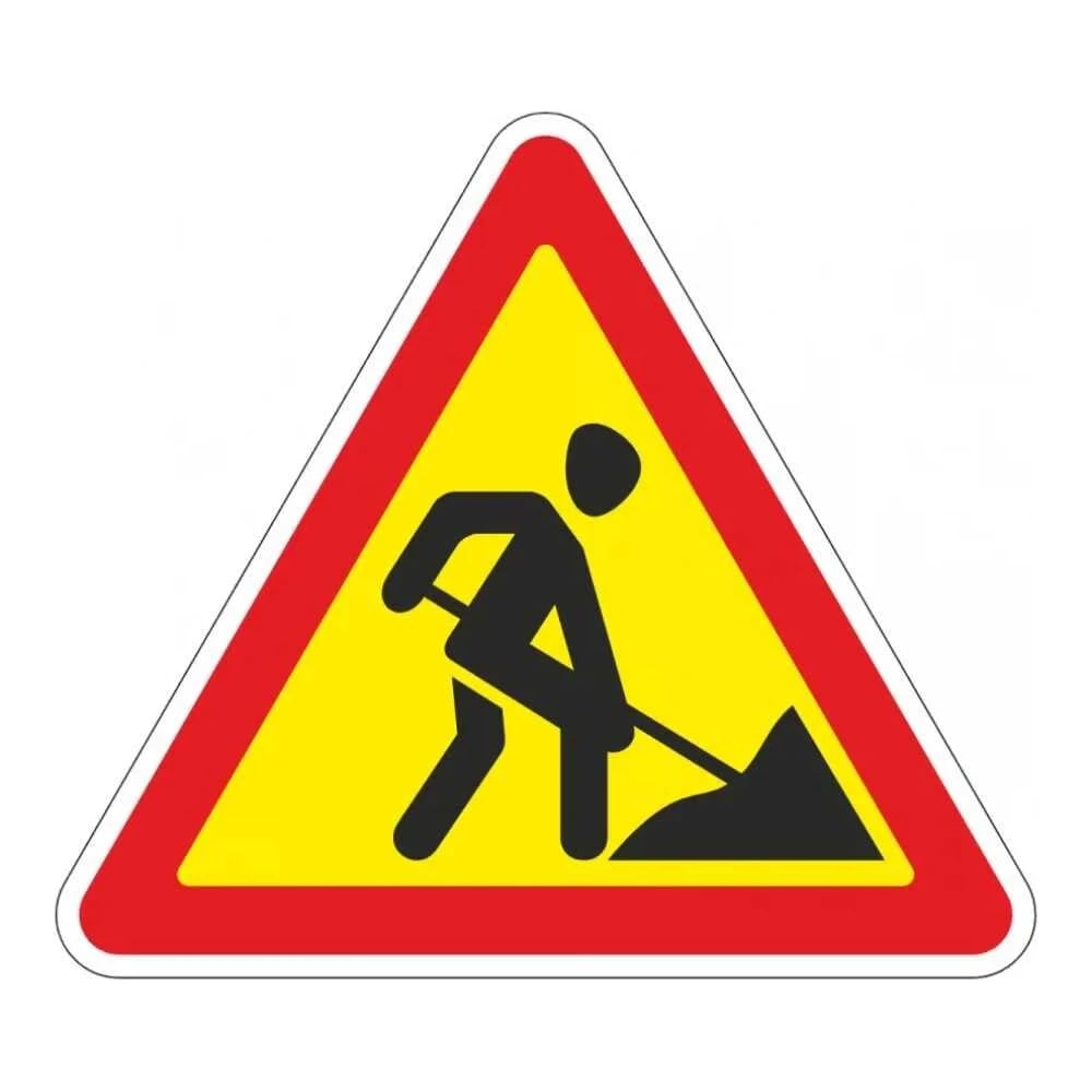 Изображение товара Дорожный знак Конвера-D 1.25 Дорожные работы пл. класс IIб, III т/р (А900мм) с ламинацией, двойная сплошная отбортовка 00-4389-32