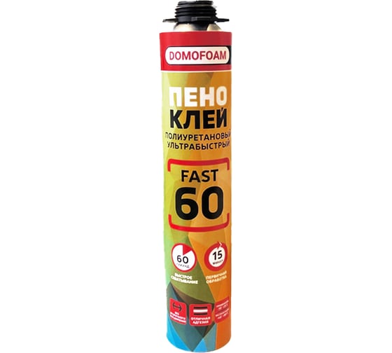 Изображение товара Пено-клей полиуретановый профессиональный ультрабыстрый DOMOFOAM 9782603