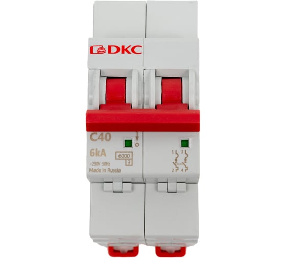 Изображение товара Автоматический модульный выключатель DKC YON MD63 2P 40А C 6kA MD63-2C40-6
