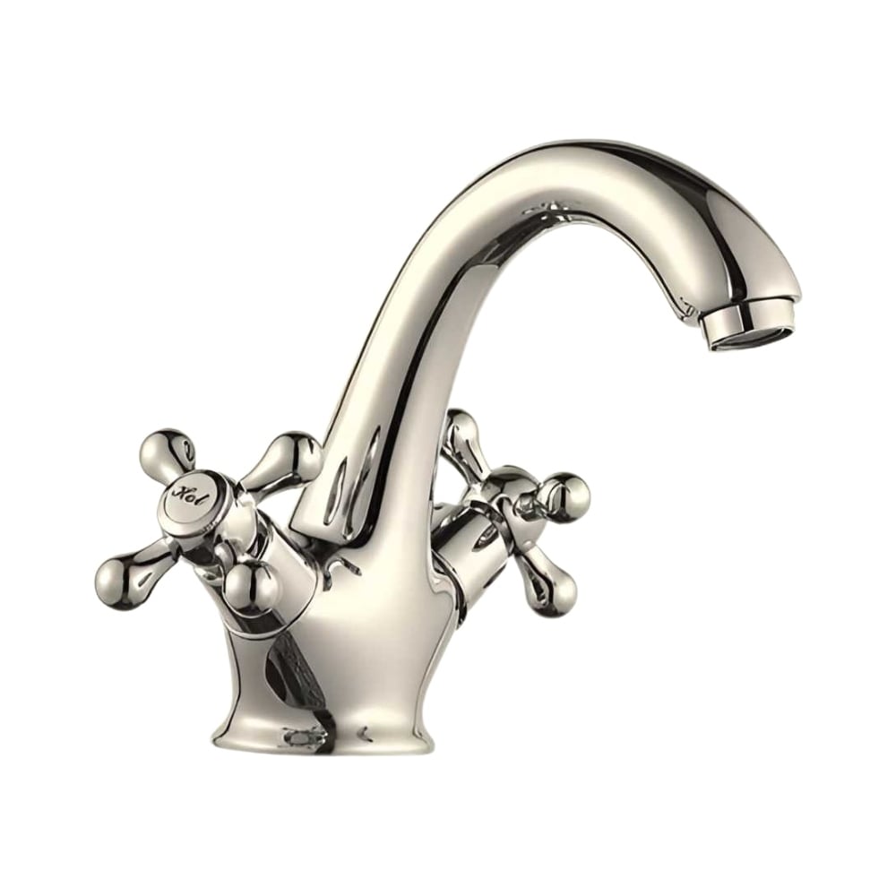 Изображение товара Смеситель умывальника двухрычажный хромированный