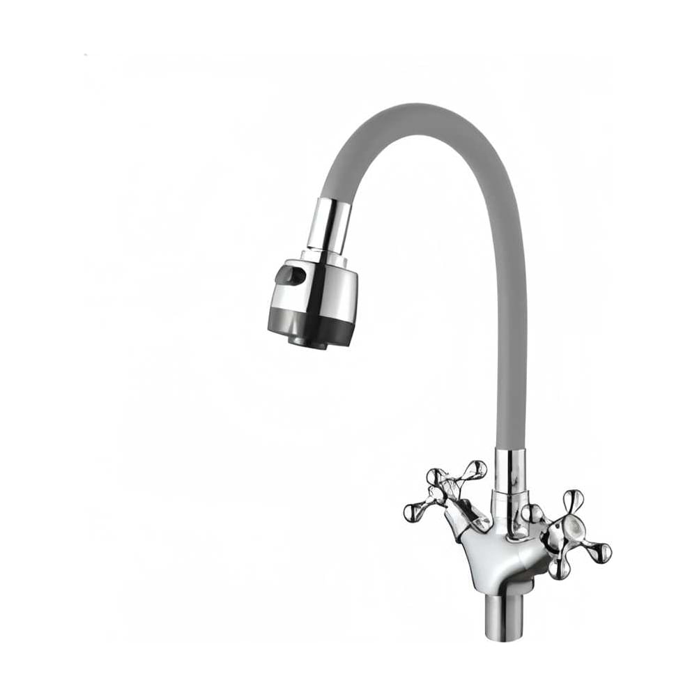 Изображение товара Смеситель Сварком 2 маховика с гибким изливом и керамической кран-буксой