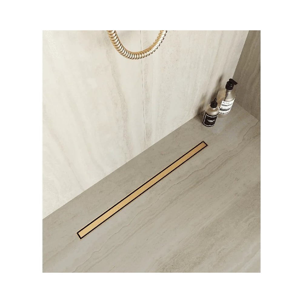 Изображение товара Душевой трап RGW SDR-51Gb-80 однолинейный щелевой 800 Золото браш O 50 мм сифон + ножки 76215180-06