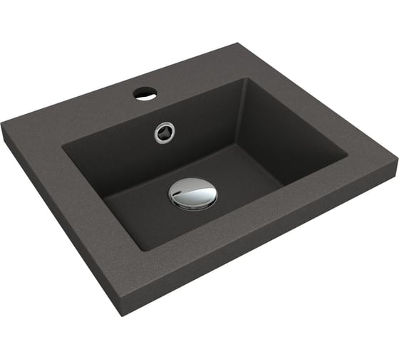 Изображение товара Раковина мебельная кварцевая Bauedge BAU Stil 40, черный металлик MRY0015