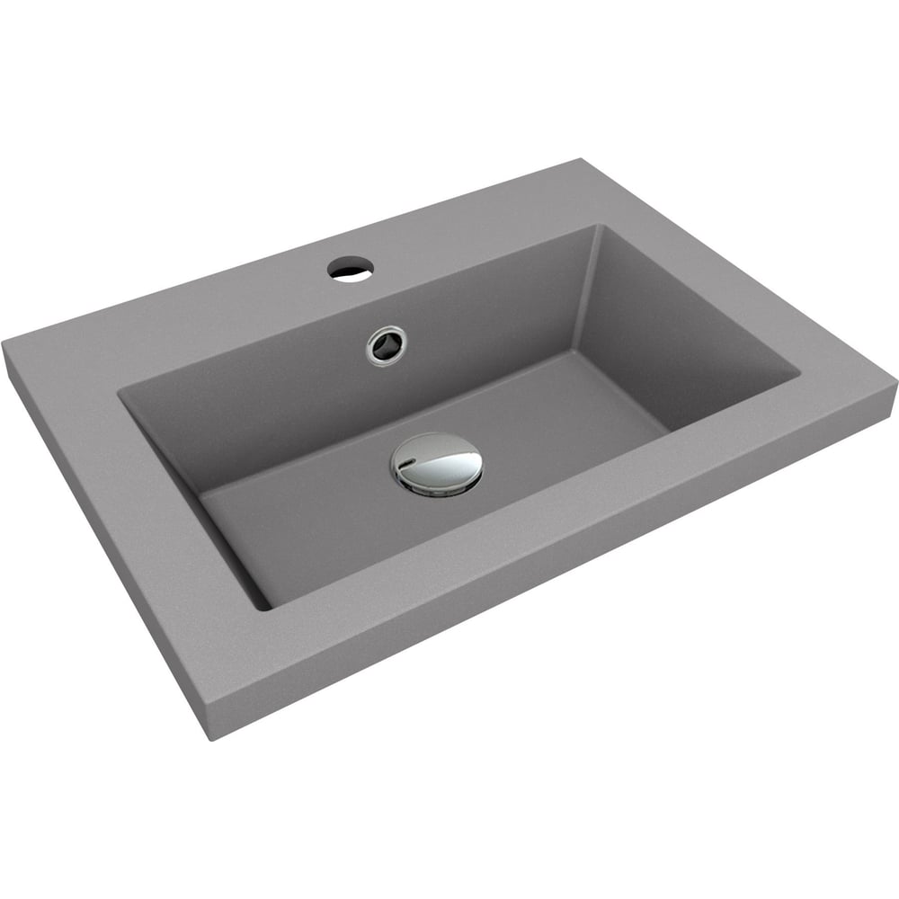 Изображение товара Раковина мебельная кварцевая Bauedge BAU Stil 50, серый металлик MRY0019