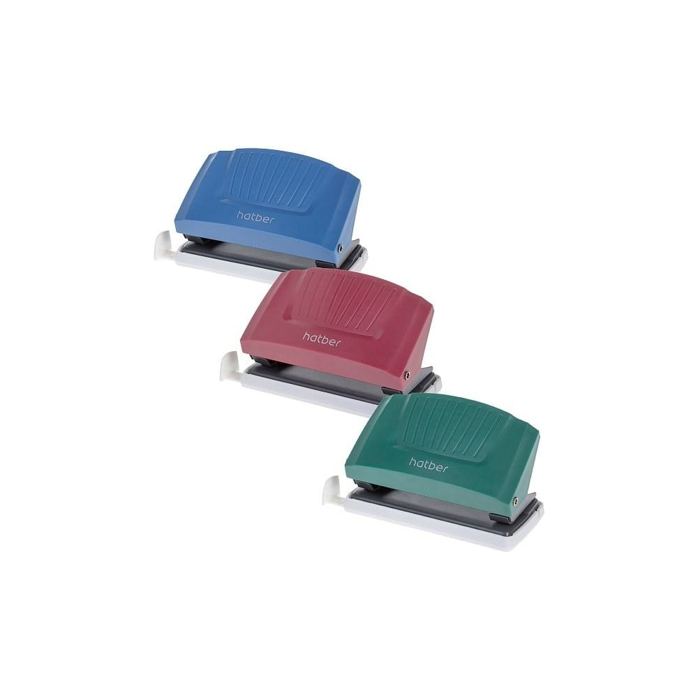 Изображение товара Дырокол Hatber Energy пластиковый,12л, с линейкой Ассорти, 12шт. в уп 085968