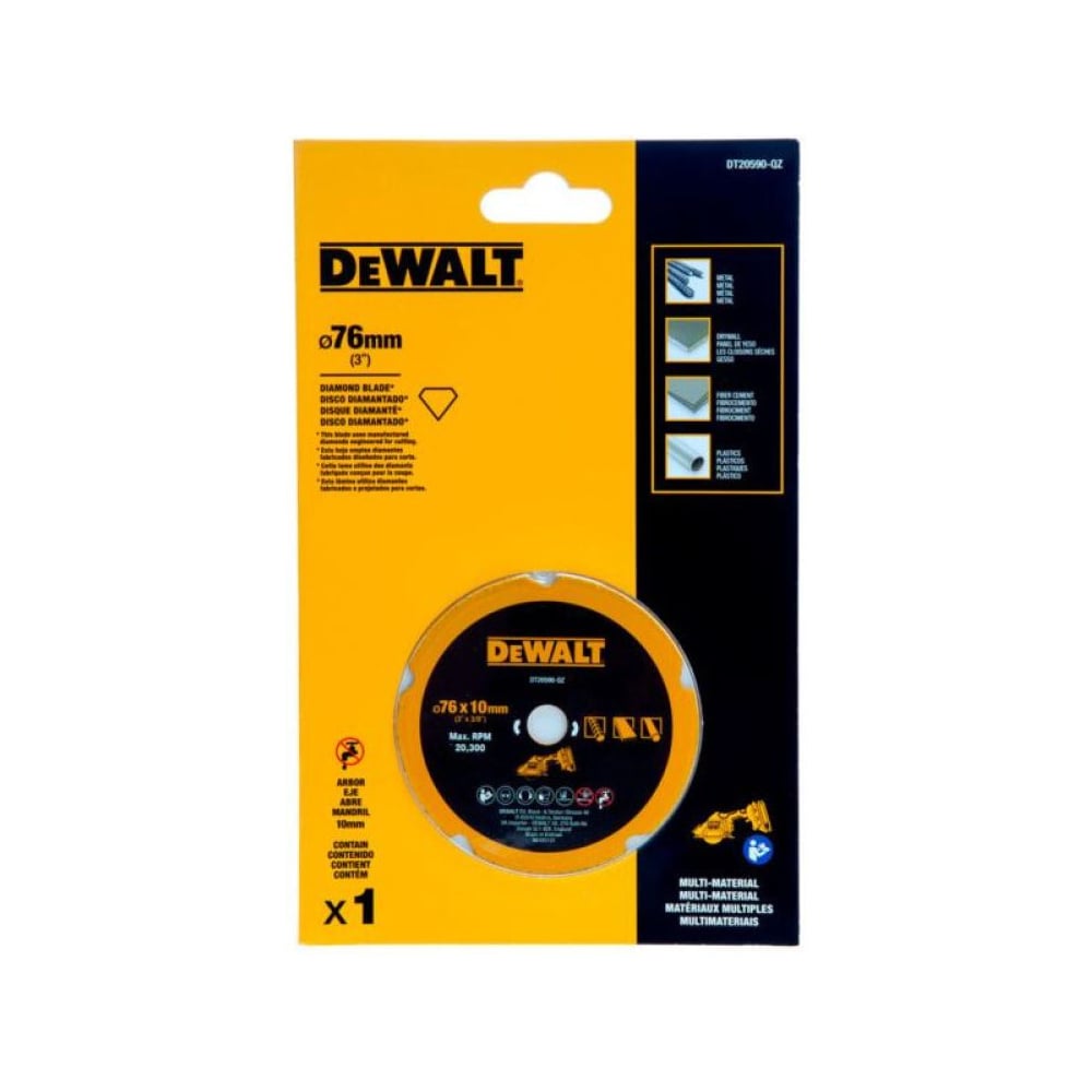Изображение товара Отрезной диск алмазный Dewalt по мультиматериалу, 76x10 мм, DT20590 DT20590-QZ