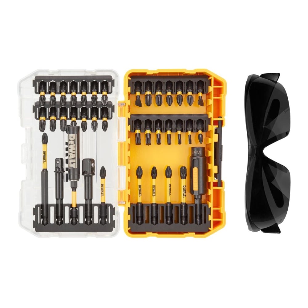 Изображение товара Набор ударные биты и защитные очки DEWALT FLEXTORQ DT70740T, 38 шт DT70740T-QZ