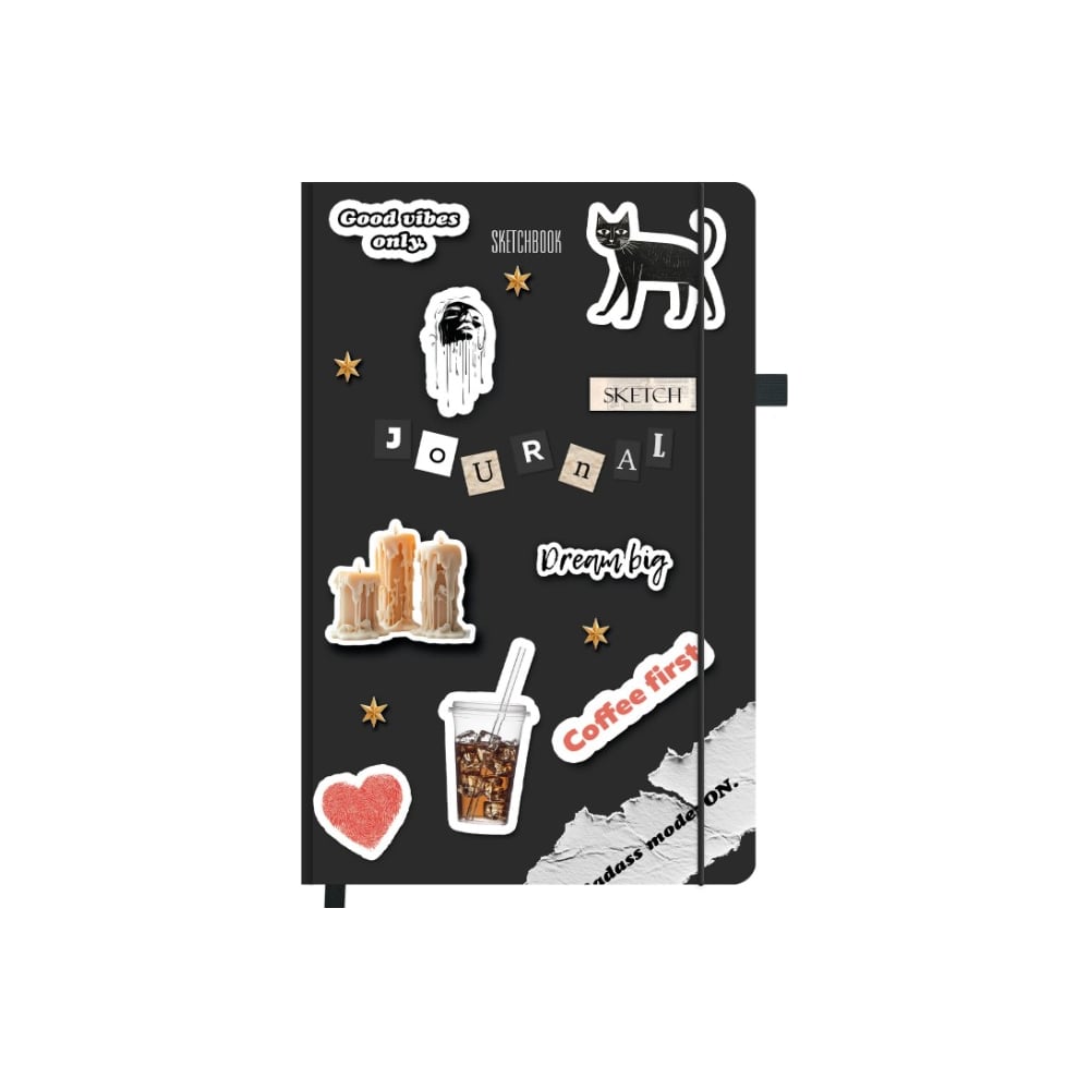 Изображение товара Скетчбук BRAUBERG слоновая кость, 140г/м, 130х210мм, 80л, софт-тач, резинка, ART, For you, 117772