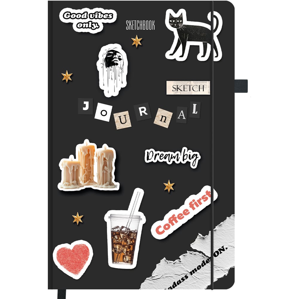 Изображение товара Скетчбук BRAUBERG слоновая кость, 140г/м, 130х210мм, 80л, софт-тач, резинка, ART, For you, 117772