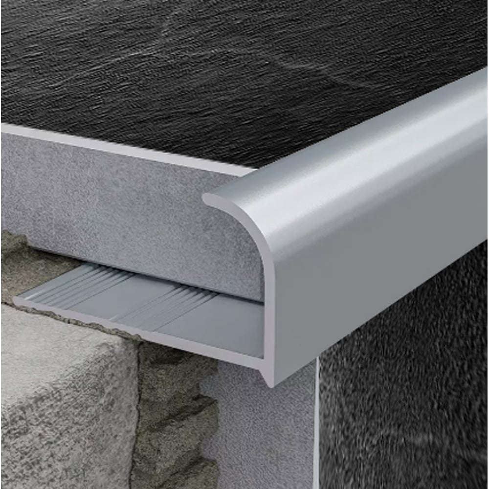 Изображение товара Профиль алюминиевый ООО Элитпроф для плитки и керамогранита АКНР 12, 10х2700 мм, анодированное серебро матовое АКНР 10 АСАКНР-12 АШ 270 АКНР-12 АС 270