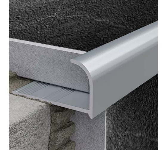 Изображение товара Профиль алюминиевый ООО Элитпроф для плитки и керамогранита АКНР 12, 10х2700 мм, анодированное серебро матовое АКНР 10 АСАКНР-12 АШ 270 АКНР-12 АС 270