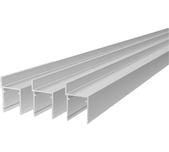 Изображение товара Профиль для перегородок стойка вертикальная с нащельником ДИАЛ СТП-102 под ДСП 16мм, анодированный, серебро, 2000мм, 3 штуки в комплекте 4687207557832