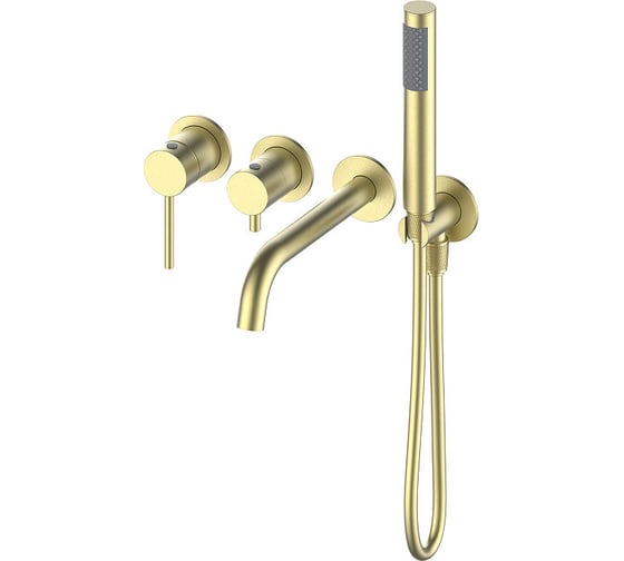 Изображение товара Смеситель для ванны OLIVEEKA скрытого монтажа с внутренней частью Y золото матовое OL-889017-BG