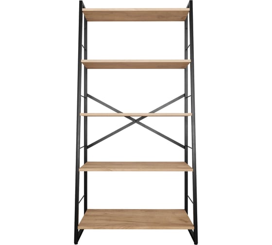 Изображение товара Стеллаж Металл-Завод GUTTA 117х73х28 см Л-образный с четырьмя полками, патина, черный GSL11773284P2