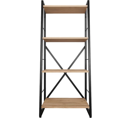 Изображение товара Стеллаж Металл-Завод GUTTA 117х50х28 см Л-образный с четырьмя полками, эвок, черный GSL11750284E2