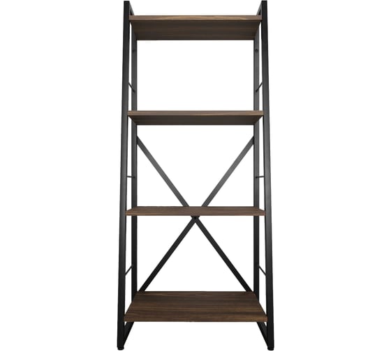 Изображение товара Стеллаж Металл-Завод GUTTA 117х50х28 см Л-образный с четырьмя полками, коричневый, черный GSL11750284B2