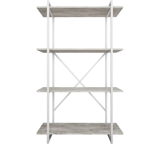 Изображение товара Стеллаж Металл-Завод GUTTA 151х92х34 см с четырьмя полками, патина, белый GS15192344P3