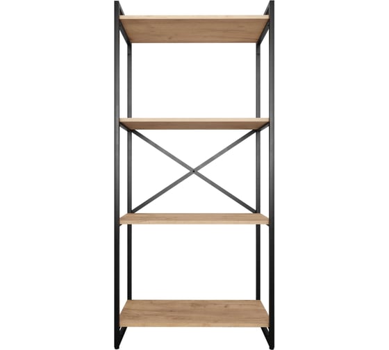 Изображение товара Стеллаж Металл-Завод GUTTA 151х69х34 см с четырьмя полками, эвок, черный GS15169344E2
