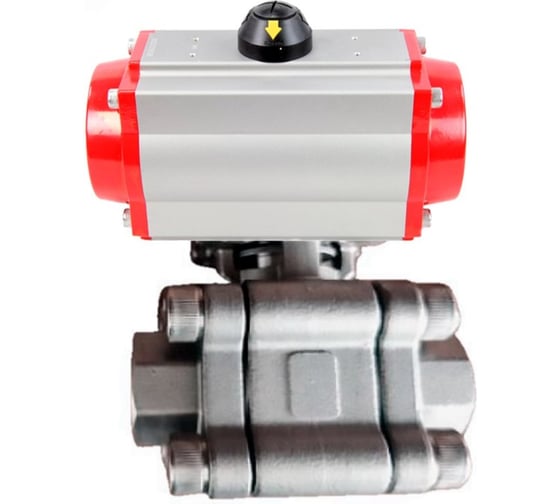 Изображение товара Кран шаровой DN.ru 316-316-PTFE-FP-SW-ISO-H Ду100 Ру63 под приварку, пневмопривод SA-160 с возвратными пружинами D160-76575