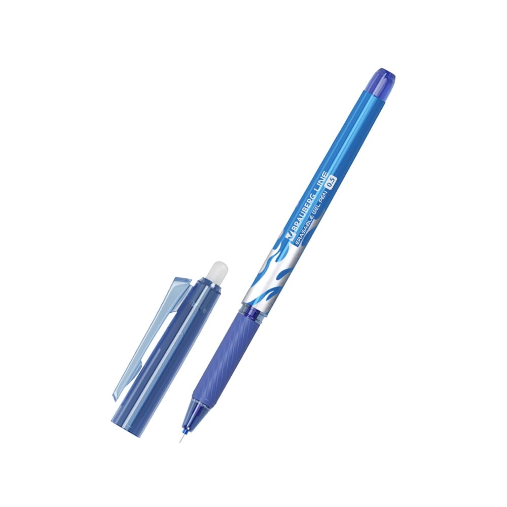 Изображение товара Ручка гелевая стираемая BRAUBERG LINE, синяя, игольчатый наконечник 0,5 мм, линия 0,35 мм, 12 шт., 144433