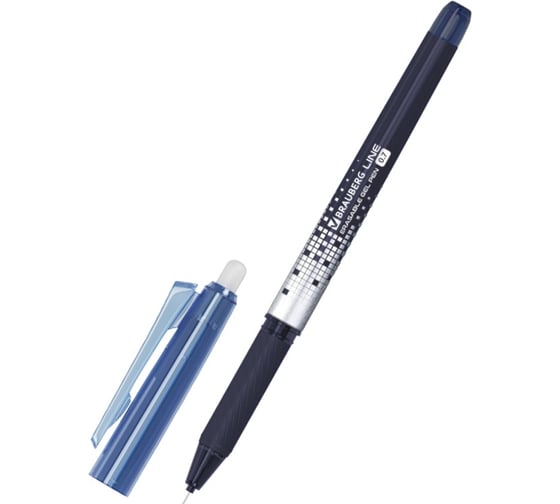 Изображение товара Ручка гелевая стираемая BRAUBERG LINE DARK COLOR, синяя, стандартный наконечник 0,7 мм, 12 шт., 144438