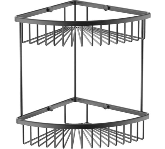Изображение товара Полка для ванной Wonzon & Woghand 2-х ярусная Темный графит WW-4128-BGM
