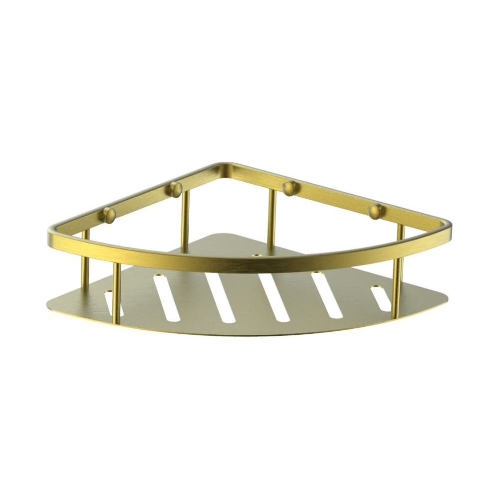 Изображение товара Полка для ванной угловая Wonzon & Woghand Брашированное золото WW-4132-BG