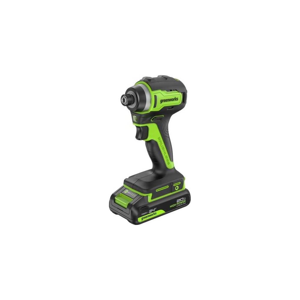 Изображение товара Винтоверт ударный аккумуляторный GreenWorks ID3170, 24V, б/щет, 0-3200об/мин, 4000 уд/мин, HEX 1/4, 170Нм, 1х2Ач, ЗУ, кор 3804907VUA