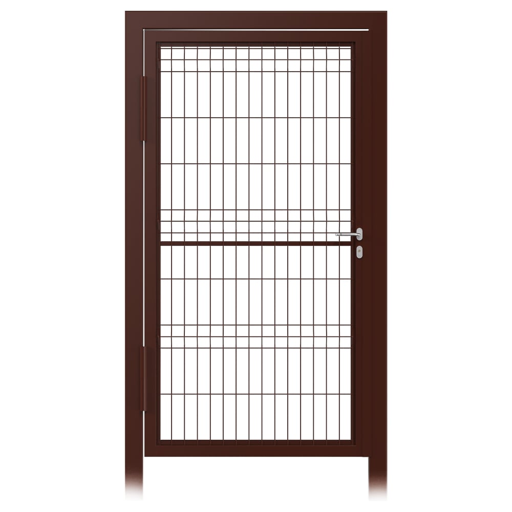 Изображение товара Калитка для проема Русская Свая ПРЕМИУМ c панелью 3D, 1000х2000мм, наружу, петли левые 8017 KAL-git-1000-lv-8017