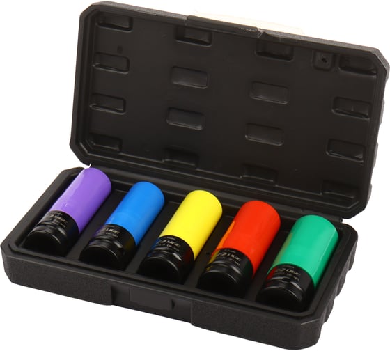 Изображение товара Набор головок ударных LIGE для литых дисков в защитном кожухе 1/2 5пр.(15,17,19,21,22мм) LG-S4015 629245