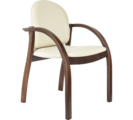 Изображение товара Стул Бюрократ Джуно светло-бежевый экокожа, на ножках дерево 2047351